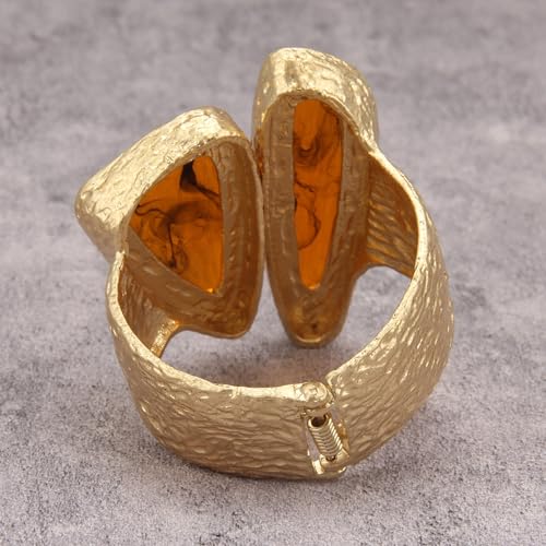 Gold Cuff Bracelet for Women Silver Beaded Bracelets Open Bangle Stackable Stretch Bead Bracelet Boho Jewelry Gifts for Wife Couple - style: Chunky Bangle Bracelets