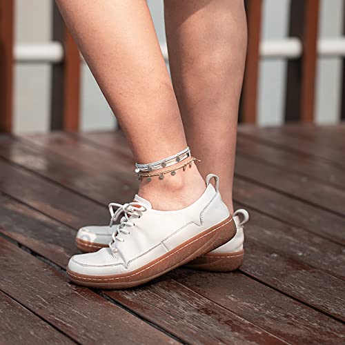 FANCY SHINY String Ankle Bracelets Waterproof Rope Anklets Braided Beach Boho Coin Anklets Cute Friendship Foot Jewelry for Women - style: Sand/Grey