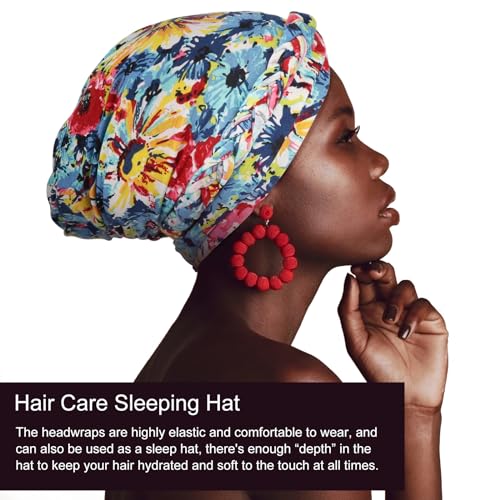 DRESHOW Turban Pre-Tied Twisted Hat Thread African Head Wraps for Black Women Chemo Cancer Cap Braid Hair Cover - color: 1 Pack Twisted Braid: Floral a