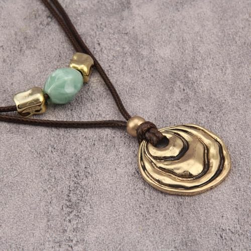 Chunky Necklace for Women Boho Pendant Necklace Statement Western Choker Necklaces for Women Vintage Bohemian Jewelry - style: Bohemian Hippie Necklace