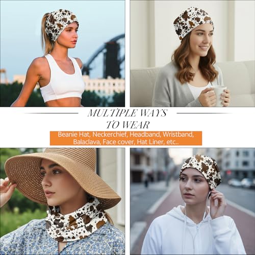 Chemo Caps Slouchy Beanie Hat Stretch Cancer Head Wraps Turban Sleep Headwear Scarf for Women Girls Men - color: I-1-cowhide