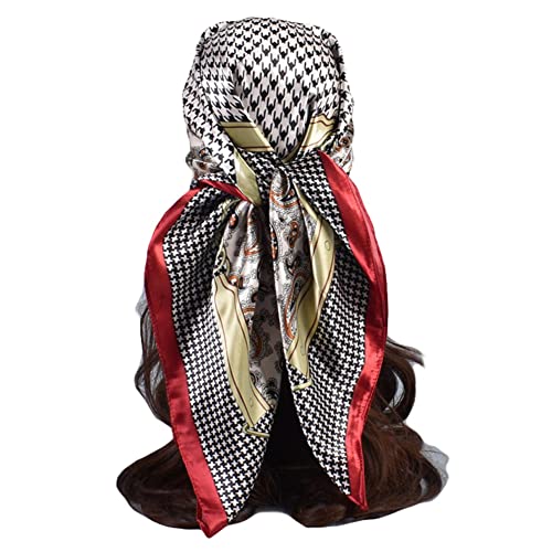 Headscarf Large Square Women Scarf 35" Fashion Scarves Silk Feeling Hairscarf - color: A102