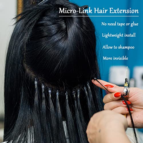 NIACONN 1000pcs 5 mm Tinsel Hair Extensions Beads, Silicone Lined Ring Micro Link I-tip Beads for Hair Extension - Black - color: Black, size: 5mm