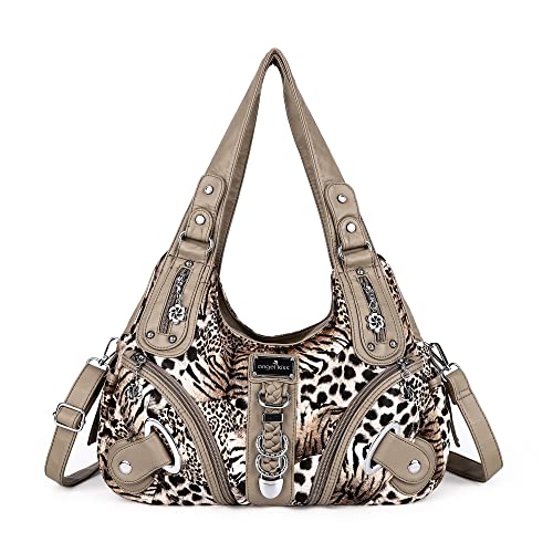Angelkiss Hobo Purses and handbags for Women Satchel Handbag Women Purses Large Daily Shoulder Bags | Purses - color: Brown/Beige