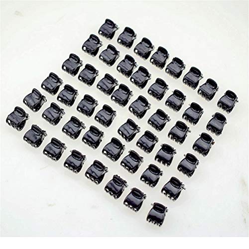100pc/pack 1cm Hair Claws Clip for Women Girls Black & Brown & clear Plastic Mini Hairpin Hair Clip Clamp Hair Accessories Gifts (brown+black each 50pcs) - color: brown+black(each 50pcs)