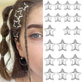 Star Hair Clips 2000s Y2K Snap Hair Barrettes Non Slip Star Hair Accessories Silver Metal Hair Clips for Girls Women -20 PCS 1.18", 1.57" - color: 20 P - 1.18" 1.57"-silver