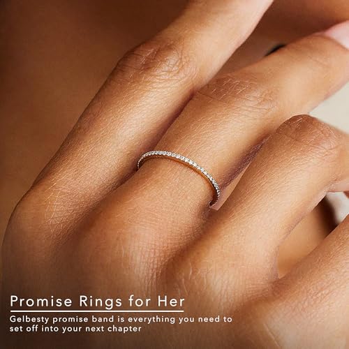 Gelbesty 925 Sterling Silver Wedding Band for Women, Gold Promise Eternity Engagement Rings for Her, Non Tarnish Silver Stackable Thumb Pinky Band for Oura Ring Size 4/5/6/7/8/9/10/11 - color: Gold, size: 4