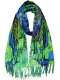 VENVSBEE Reversible Scarf Soft Large Shawl Wrap Blanket Double Sided Art Print Warm Pashmina Stoles Klimt Van Gogh Gifts - color: Art 29