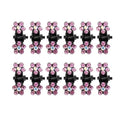 VOCOSTE 12 Pcs Mini Hair Claw Clip, Small Rhinestone Hair Clips, Metal Little Hair Clips for Women and Girl Flower Hair Accessories, Pink - color: Pink