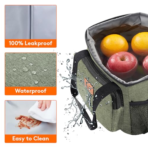 Lifewit Medium Lunch Bag, Insulated Lunch Box, Soft Cooler Cooling Tote for Adult Men Women, Dark Green 12-Can (9L) - color: Dark Green, size: Medium(9L)