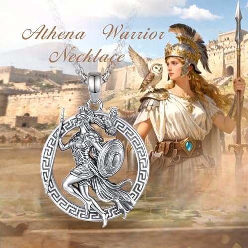 INFUSEU Mystical Hecate Triple Moon Goddess Necklaces, Divine Feminine Protection Gifts - style: Athena the Warrior