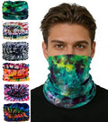 KINREE 6PCS Outdoor Magic Scarf, Elastic Headbands, Headscarves, Headwear, Mask - color: Tiedye2
