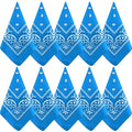 NACHLYNN 10/20pcs Paisley Bandanas Assorted Bandanas Cowboy Polyester Headbands Square Scarf Headwear - color: Blue