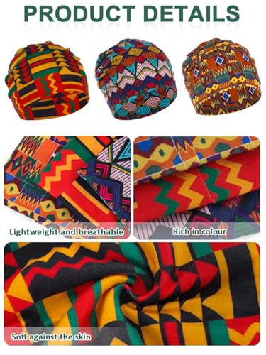 Bohend Bohemian Beanie Hats Headwear Cap Stretch Non Slip Bandanas Sleep Turbans Hats for Women Men Close top Head Covering - style: Boho 2