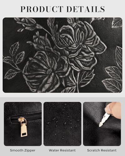 Crossbody Bags For Women, Vegan Leather Crossbody Purses with Boho Strap, Daily Travel Shoulder Handbag - color: Black