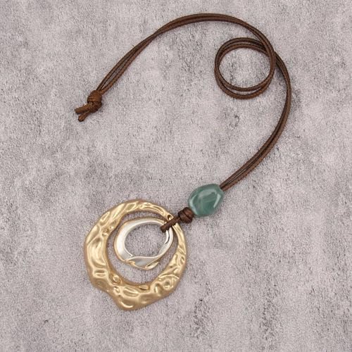 Chunky Necklace for Women Boho Pendant Necklace Statement Western Choker Necklaces for Women Vintage Bohemian Jewelry - style: Bohemian Choker Necklace