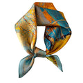Aufeel Women's 100% Pure Mulberry Silk Small Square Scarf - Neckerchief Women - Silk Headscarf - 21" x 21" - color: Golden Tree