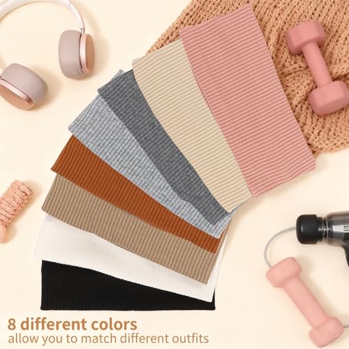 8 Packs Knitted Thick Headbands for Women Fashion Wide Hairbands Non Slip Boho Head Bands Workout Outdoor Yoga Sports Hair band Hair Accessories - color: muti-color-3