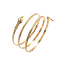 Dainty Arm Cuff Bracelet for Women Gold/Silver Adjustable Upper Arm Cuff Layered Bangle Bracelet Open Knot Bracelet Summer Beach Charm Fashion Jewelry - color: Gold Snake
