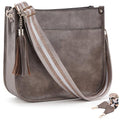 HKCLUF Crossbody Bag Purse for Women 2PCS/Set Leather Hobo Handbag Wallet Set With 2Adjustable Guitar Strap Shoulder Bag | Purse - color: 03 Apricot