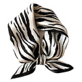 Aufeel Women's 100% Pure Mulberry Silk Small Square Scarf - Neckerchief Women - Silk Headscarf - 21" x 21" - color: Black Stripe