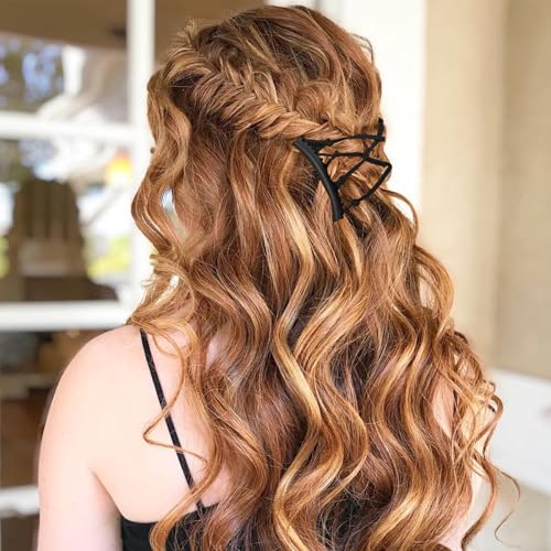 5 Pieces Stretchy Magic Hair Comb Adjustable Elastic Comb Hair Clip for Women Girls No Crease Hair Pins Vintage Hair Bun Maker Hair Accessories for Curly Thick Wavy Hair Ponytail(Black) - color: Black