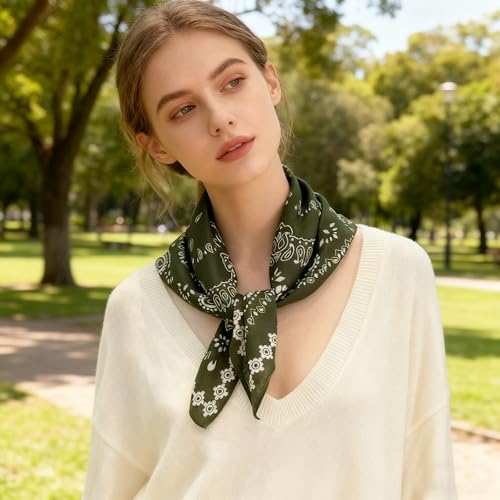 K-Elewon Women Medium Square Scarf Head Scarf Neck Scarf Hair Scarf Head Sleeping Wraps Bandana Scarfs for Women - color: V10