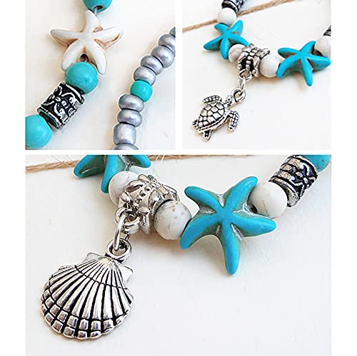 Suyi 5pcs Ankle Bracelets for Women Layered Beach Adjustable Anklets Boho Chain Anklet Foot Jewelry - color: 5pcs Set2