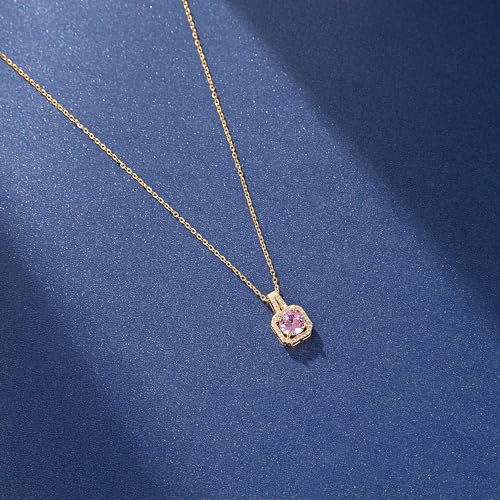 Paxuan 4pcs Cubic Zirconia Wedding Jewelry Sets for Bride Bridesmaid Cubic Zirconia Pendant Necklace Earrings Link Tennis Bracelet Open Ring Set for Women - color: Gold Plated Pink Cubic Zirconia
