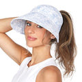 Ponyflo Sunblocker Wide Brim Hat, Patented Women’s Ponytail Sun Hat for Adults, UPF 50 Sun Protection - color: Blue