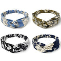 AQOKKA Elastic Knotted Headbands for Women Cloth Head Hair Bands for Women's Hair Non Slip Boho Wrap Twisted Hair Accessories（Blue, Green, Black, Navy） - color: Blue, Green, Black, Navy