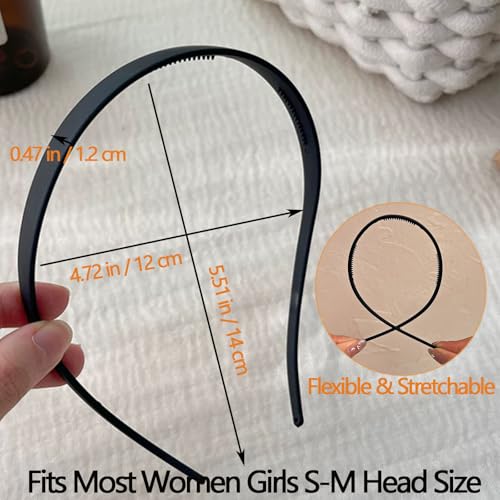 10 Pack Headbands Designed for Eyewear Flex No Pressure Hairbands for Women Comfortable Plastic Headbands with Teeth - color: 10 PCS-Matte|Multicolors
