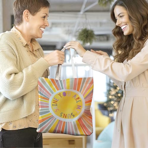 Boho Sun Sunshine Tote Bag, Colorful Canvas Tote Bags, Reusable Grocery Shopping Bag - color: You Are My Sunshine