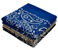 Classic Paisley Bandanas - 3 Pack Gift Set, 100% Cotton, 22x22 Inches - color: Black Blue Tan