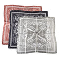 35 x 35 Women's Fashion Pattern Large Square Silk Like Hair Scarf Head Sleeping Wrap Satin Neck Bandana for Gift… - color: Black Brown Green - Retro - 3pcs