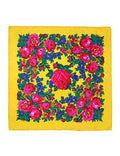 MJ SERECA Acrylic Bandana Printed Hair Scarf Square Ukrainian Head Scarf Floral Babushka Neck Scarf for Women 30"/42"/60" - color: 1 Pack-e 60"