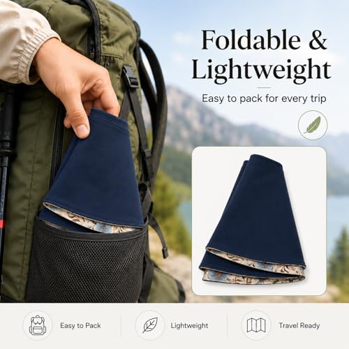 HUAMULAN Women Summer Sun Hat Wide Brim Wired Edge Floral Beach Bucket Hats Reversible Foldable Travel UV Protection Lady Hat - color: M2320-navy