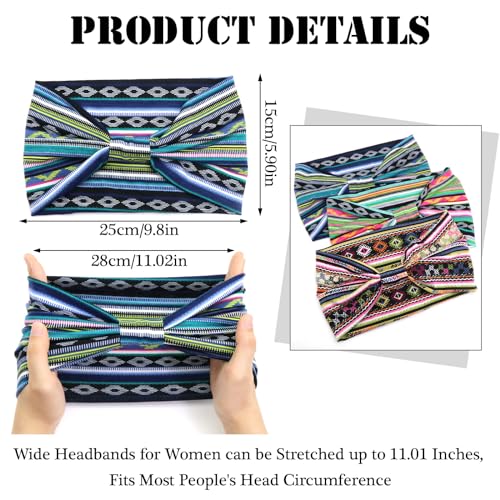 Boho Headbands for Women Fashion Wide Hairband Sports YogaWorkout Head Bands Hair Accessories for Makeup Washing Face (Set 6) - color: Set 6