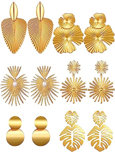 Glenmal Gold Statement Earrings for Women Large Gold Geometric Earrings Woven Twisted Leaf Earring Jewelry Gift - style: Boho Leaf