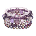 Noessla Beaded Boho Stretch Bracelet Colorful Stackable Crystal Beads Bracelets Trendy Costume Jewelry Mothers Day Gifts for Women - color: 21-Purple