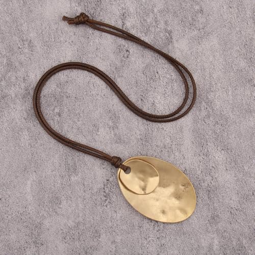 Leather Necklace for Women Vintage Boho Necklaces Black Cord Choker With Pendant Casual Chunky Leather Necklace Trendy - style: Boho Vintage Necklace