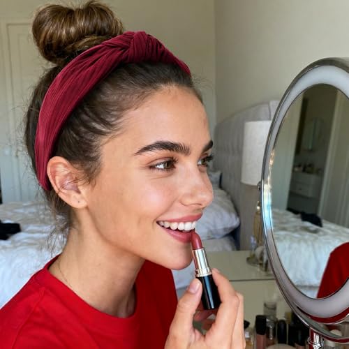YISSION Wide Knotted Headbands for Women Non Slip Head Band Red Headband Fashion Top Knot Hairband Hair Accessories for Women Girls - color: Red