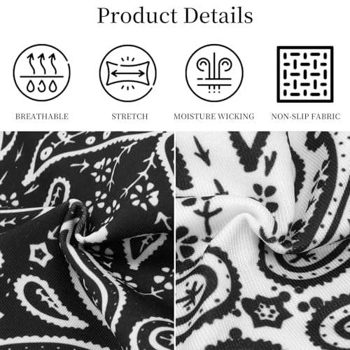 YARIEW 6Pcs Headbands Paisley Bandanas Head Bands Sweat Band Hair Wrap Headwrap Fashion Boho Wide Thick Workout Yoga Elastic Headbands Mens Cooling Running Sports Headband Sweatbands for Women and Men - color: Multi-colored-2