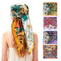 Ciormis 35" Silk Head Scarf for Women, 4 Pcs Satin Hair Scarf Square Silk Bandana Top Neck Scarves Hair Wraps for Sleeping - color: G4-fashion Animal Print-set29-new