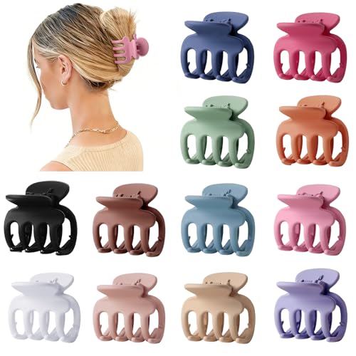 Sisiaipu 12Pcs Hair Clips for Women 1.8 Inch Small Claw Clips for Thin Hair Medium Hair Claw Clips for Thick Hair Accessories for Women Girls (Colorful) - color: Colorful