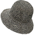 Women Straw Sun Hat Summer Beach Hats Foldable Floppy Cap Wide Brim Bucket Hat Solid Handmade Sun Protection Caps - color: Black&beige