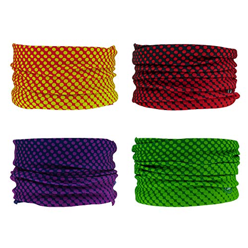 4 Headband Bandana Balaclava Half Face Mask Shield Head Hair Scarf Neck Gaiter Hat Multipurpose For WoMen Men Breathable Reusable Washable Green Orange Purple Red Black Gradient Color - color: 4x Gradient Color Face Mask