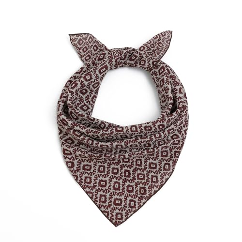 STARWHISPER Multicolored 22''x22'' Cotton Bandana for Women and Men Multi-purpose Headband Hair Scarf Protective Coverage - color: Css-s10-burgundy Matrix