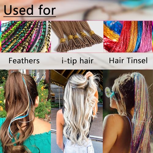 NIACONN 1000Pcs 4mm Blonde Hair Tinsel Beads, Microlink Rings I Tip Hair Extension Beads with Silicone Lined - color: Blonde, size: 4mm