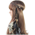 WLBON Halloween Boho Feather Headband Hippie Indian Leaf Hair Hoops Bands Tassel Bohemian Headpiece Hairband Women Xmas Wedding Festival Masquerade Cosplay Dress Up Birthday Party Accessories Black - color: Black Style